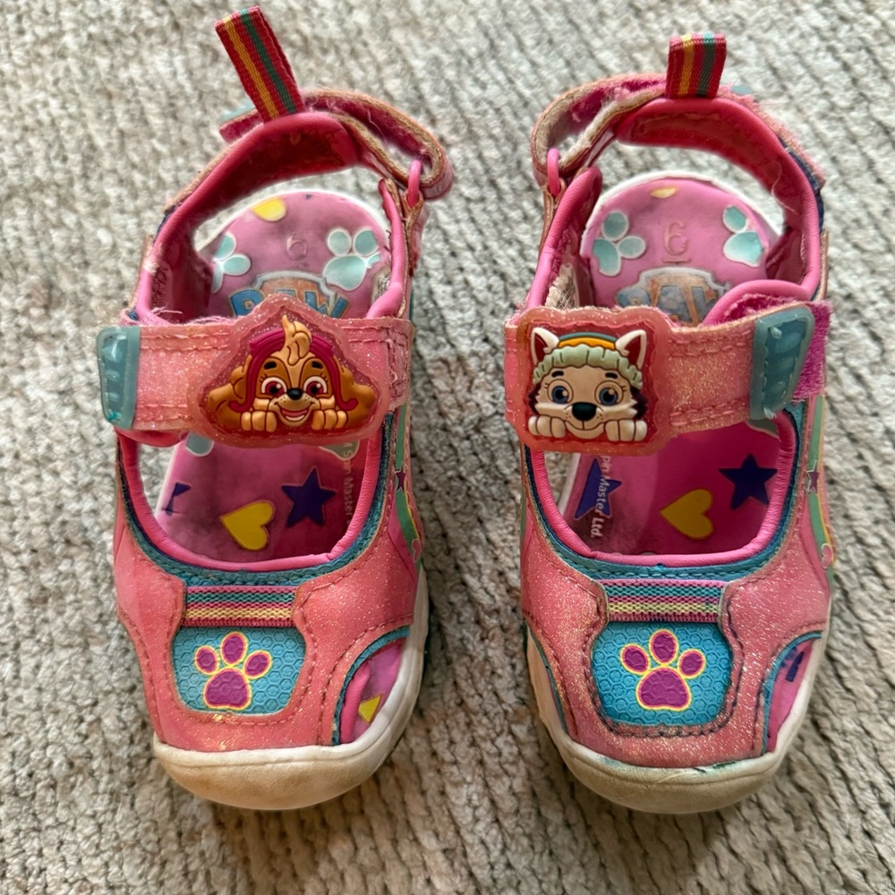 Paw Patrol Toddler Girl Sandals Pink Glitter Light-Up Shoes‎ Size 6 - Picture 3 of 8